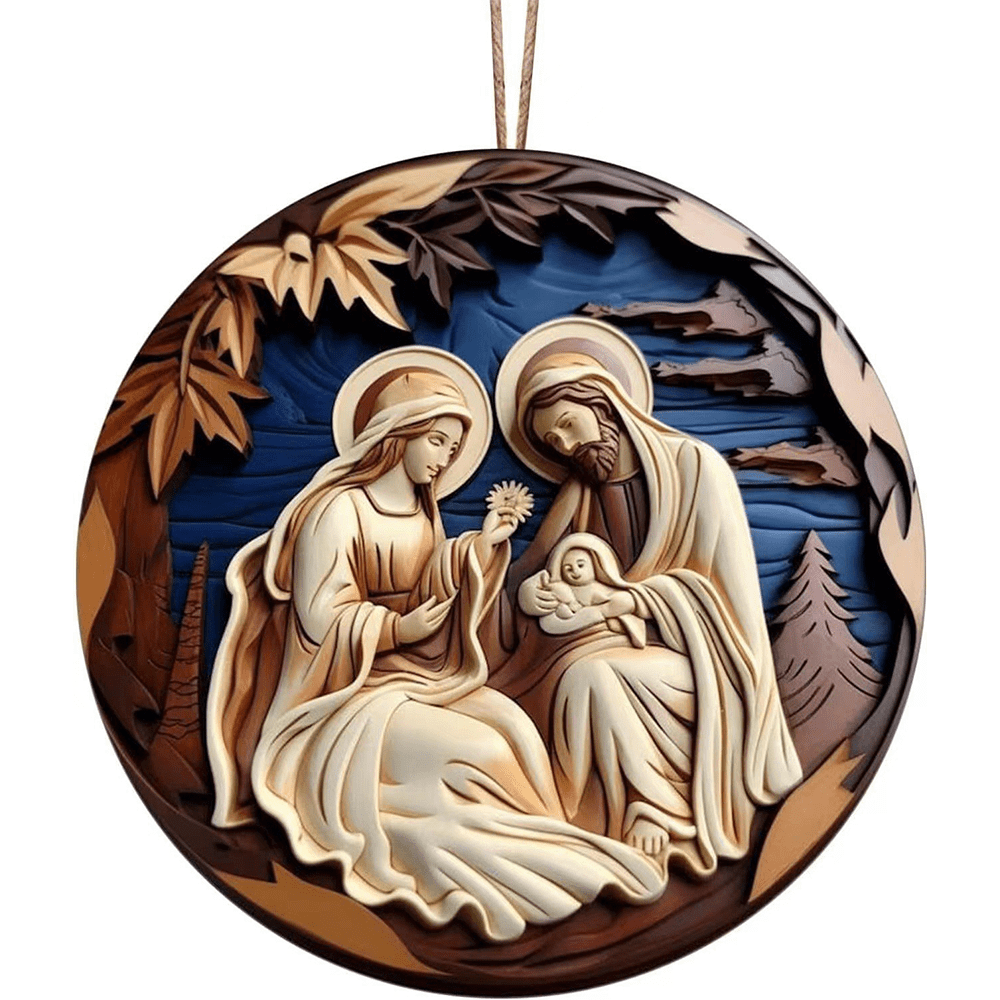 Christianartworkshop Retro Natività Decorazioni Natalizie da Appendere C - image 7