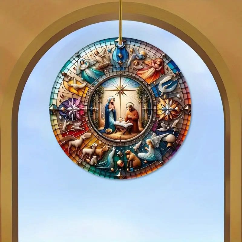 Christianartworkshop Stili di vetrate colorate Natività Ornamenti appesi D - Ceramica - image 0