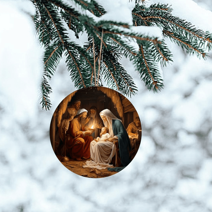 Christianartworkshop Stili realistici Gesù nato Decorazioni natalizie da appendere C - image 5