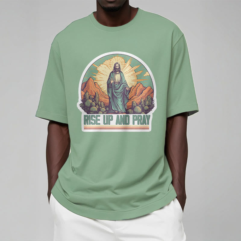 Christianartworkshop Maglietta a maniche corte in stile classico "Rise Up and Pray" - image 12