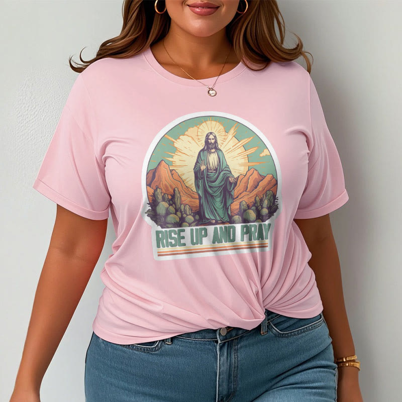 Christianartworkshop Maglietta a maniche corte in stile classico "Rise Up and Pray" - image 14