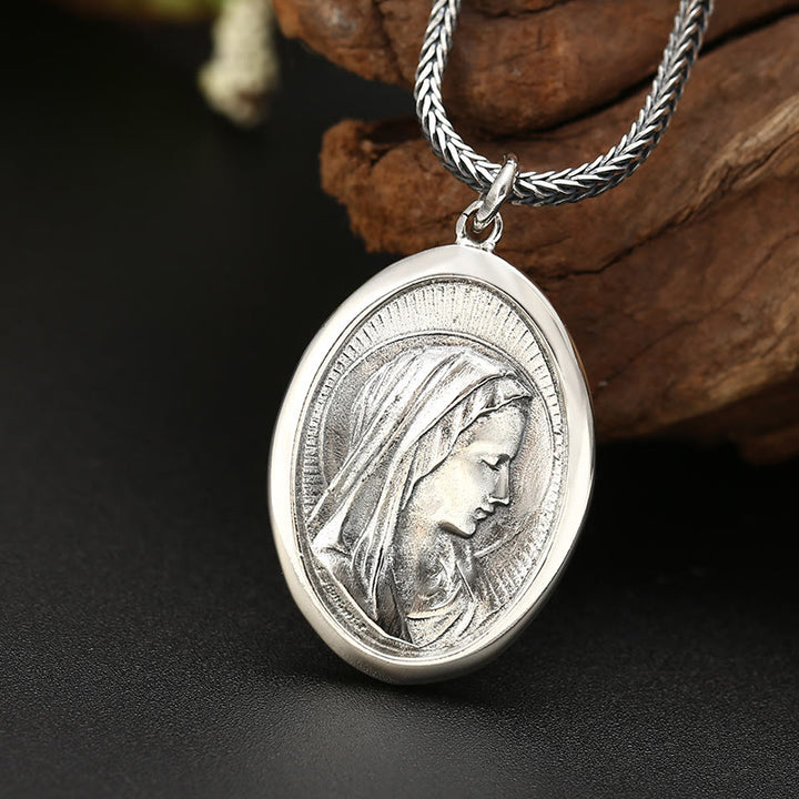 Collana con ciondolo di alta qualità con avatar della Vergine Maria in stile classico Christianartworkshop - Vergine Maria - image 0