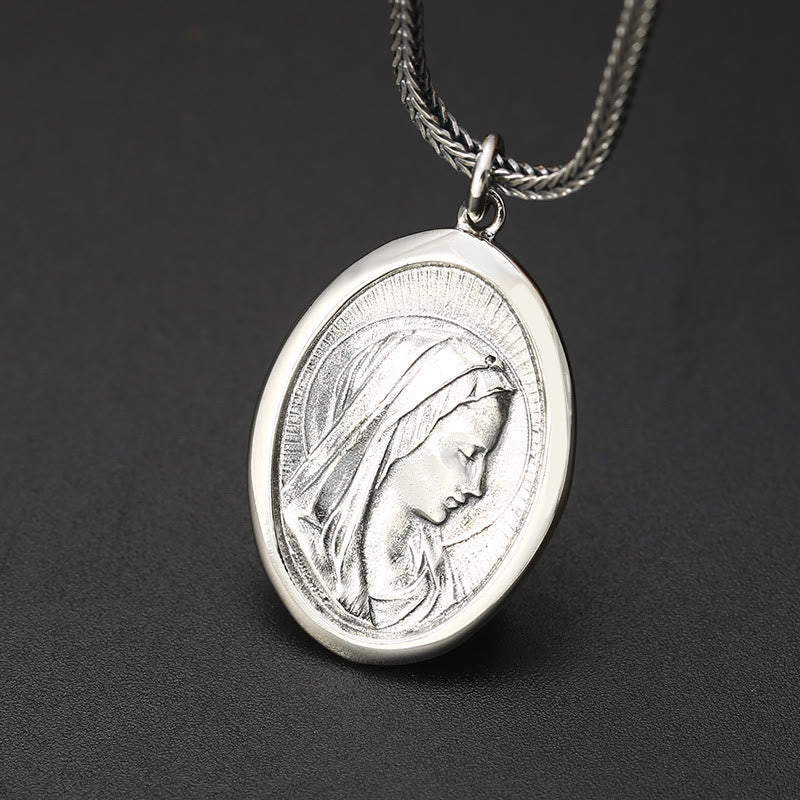 Collana con ciondolo di alta qualità con avatar della Vergine Maria in stile classico Christianartworkshop - image 3