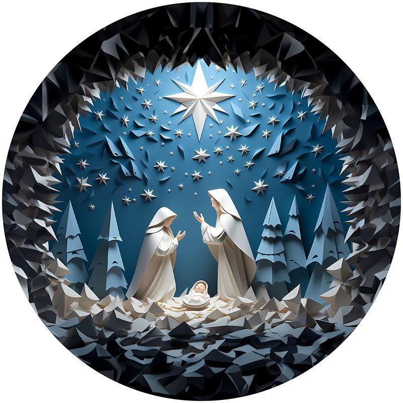 Christianartworkshop Serie Blu 10 Stili Natività Decorazioni Festive Ornamenti Sospesi H - Presepe - image 0