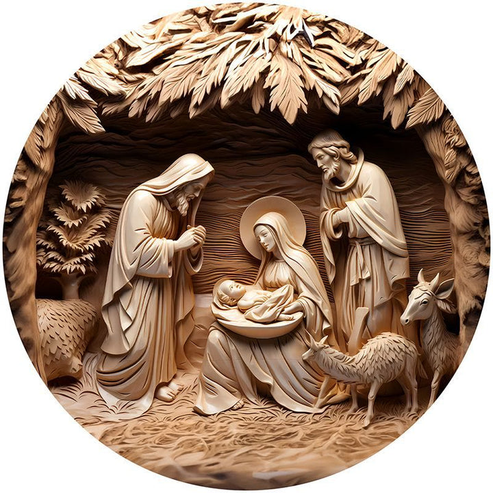 Christianartworkshop Serie Marrone 8 Stili Cristo Natività Decorazioni Festive Ornamenti Sospesi E - Presepe - image 0