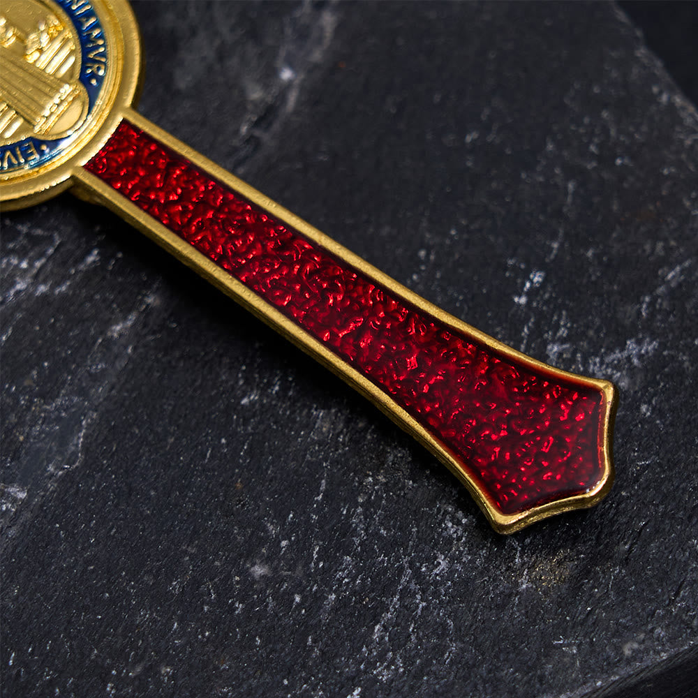 Collana con ciondolo di grandi dimensioni con crocifisso artigianale rosso/blu in stile classico Christianartworkshop (5 colori) - image 11