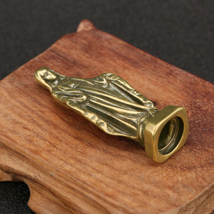 Christianartworkshop Decorazione da tavolo in stile retrò in ottone e bronzo stereoscopico raffigurante la Madonna delle Grazie - image 3