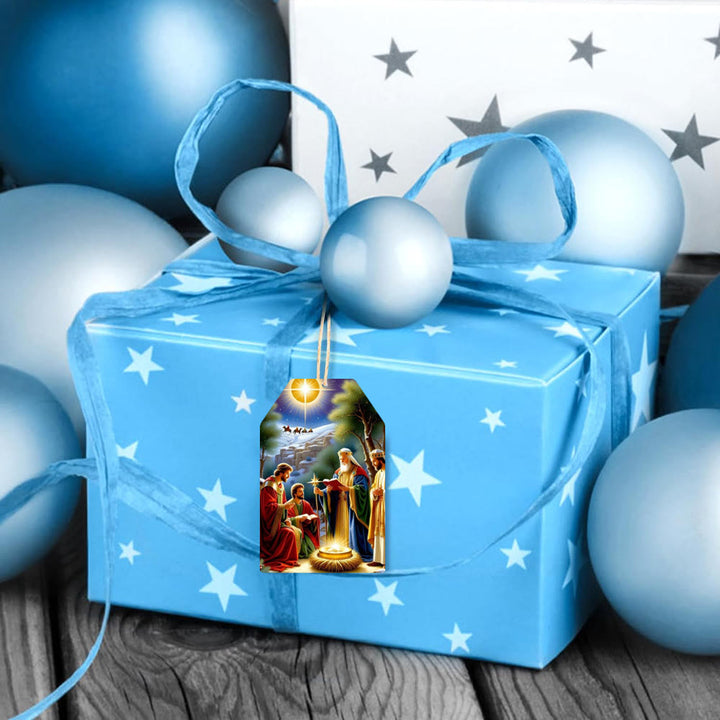 Christianartworkshop Decorazioni natalizie sospese in stile morbido e tradizionale, etichette regalo (60 pezzi) - image 5