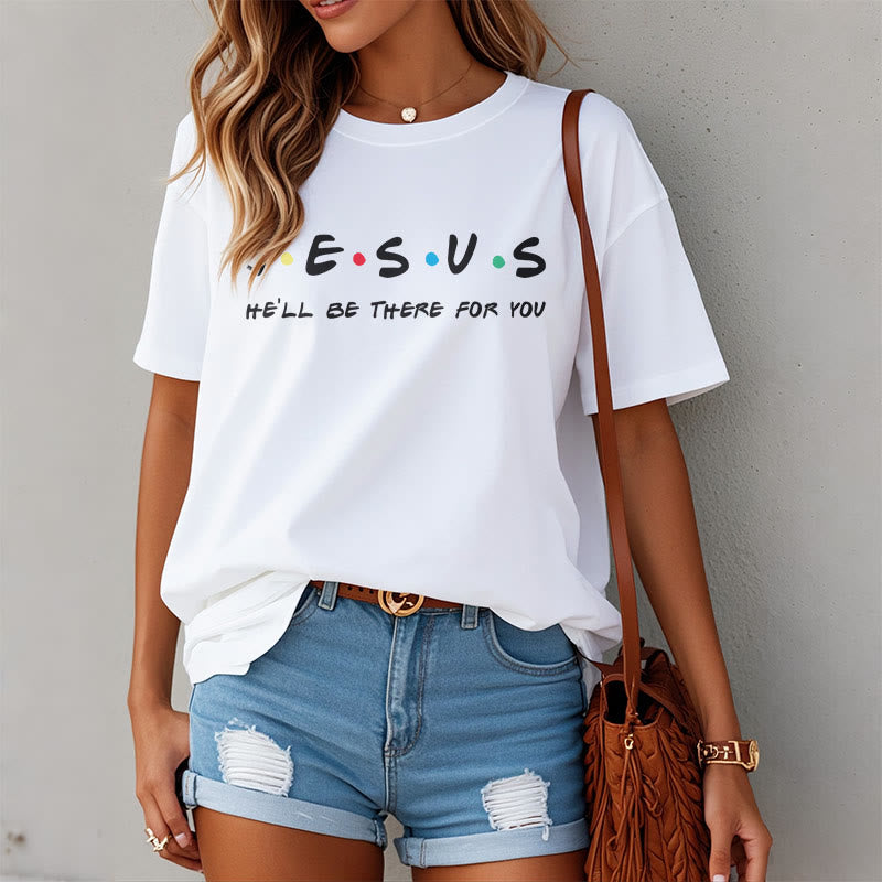Christianartworkshop Maglietta a maniche corte in stile moderno con scritta "Gesù sarà lì per te" - image 4