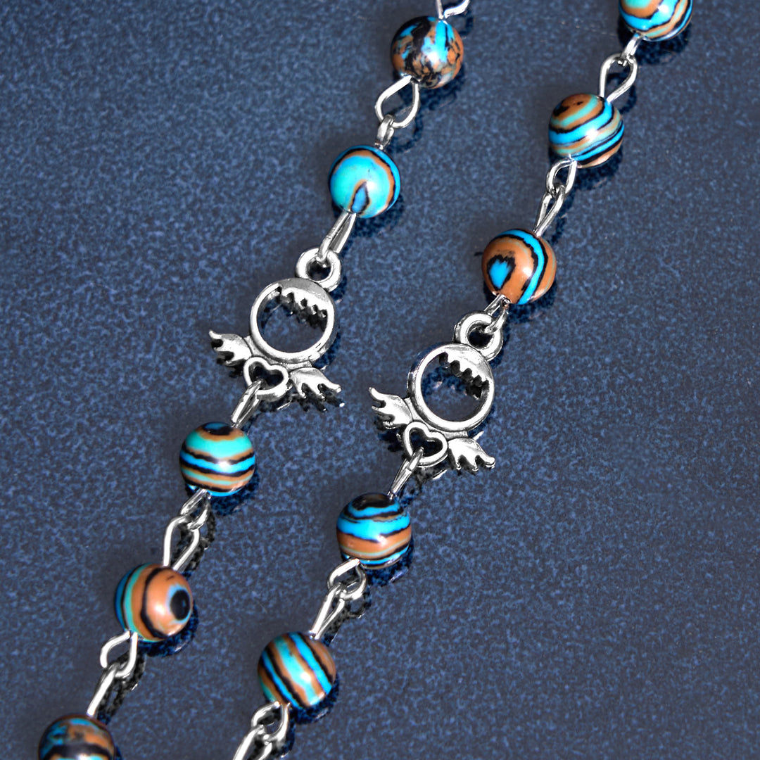 Christianartworkshop Medaglia Miracolosa e Crocifisso con Rosario in Lega di Malachite Verde Rotonda da 6 mm - image 6