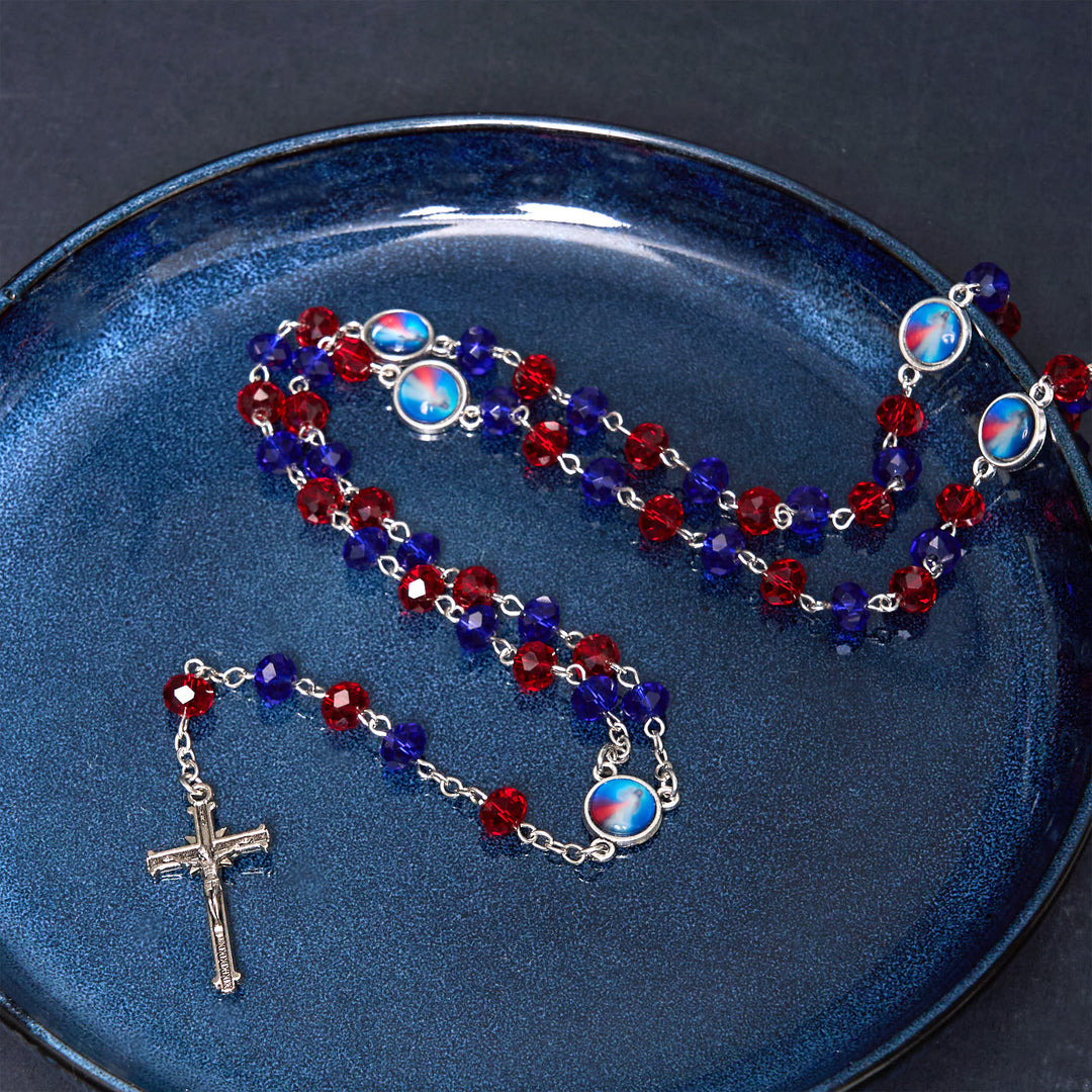 Christianartworkshop Sacro Cuore di Gesù e Crocifisso di 6*8 mm Poliedro Rosari in lega di cristallo multicolore - Multicolore - image 0