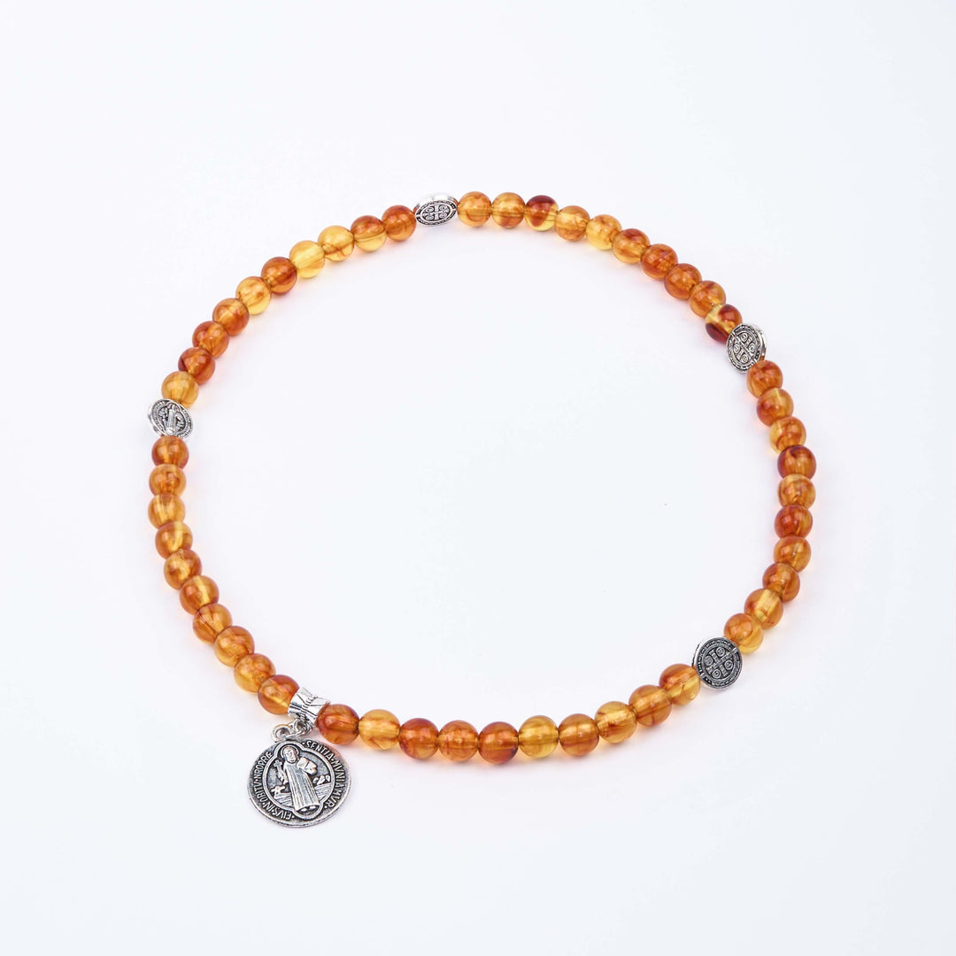 Bracciale rosario con medaglia di San Benedetto in stile classico Christianartworkshop - image 6