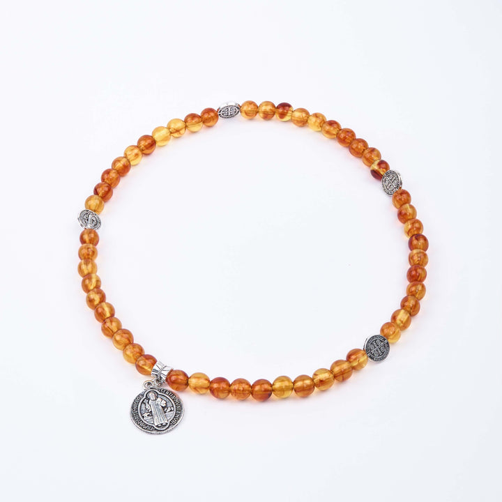 Bracciale rosario con medaglia di San Benedetto in stile classico Christianartworkshop - image 6