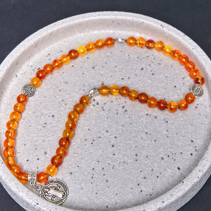 Bracciale rosario con medaglia di San Benedetto in stile classico Christianartworkshop - image 2