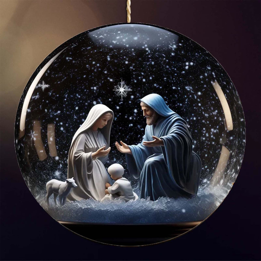 Christianartworkshop Classico stile colorato cielo stellato scena della natività ciondolo acrilico ornamenti natalizi da appendere - Ceramica - image 0