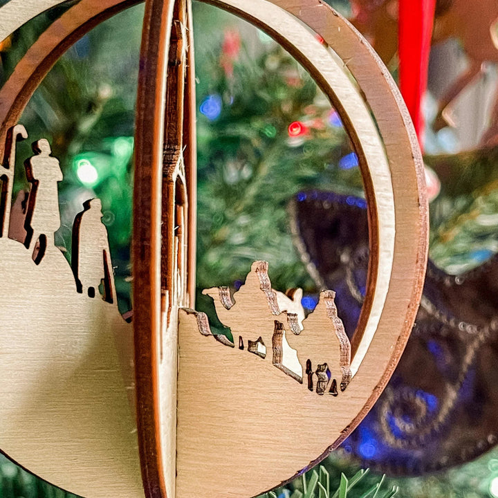 Christianartworkshop - Ciondolo in legno con sfera per presepe in stile rustico, ornamenti natalizi da appendere - image 6