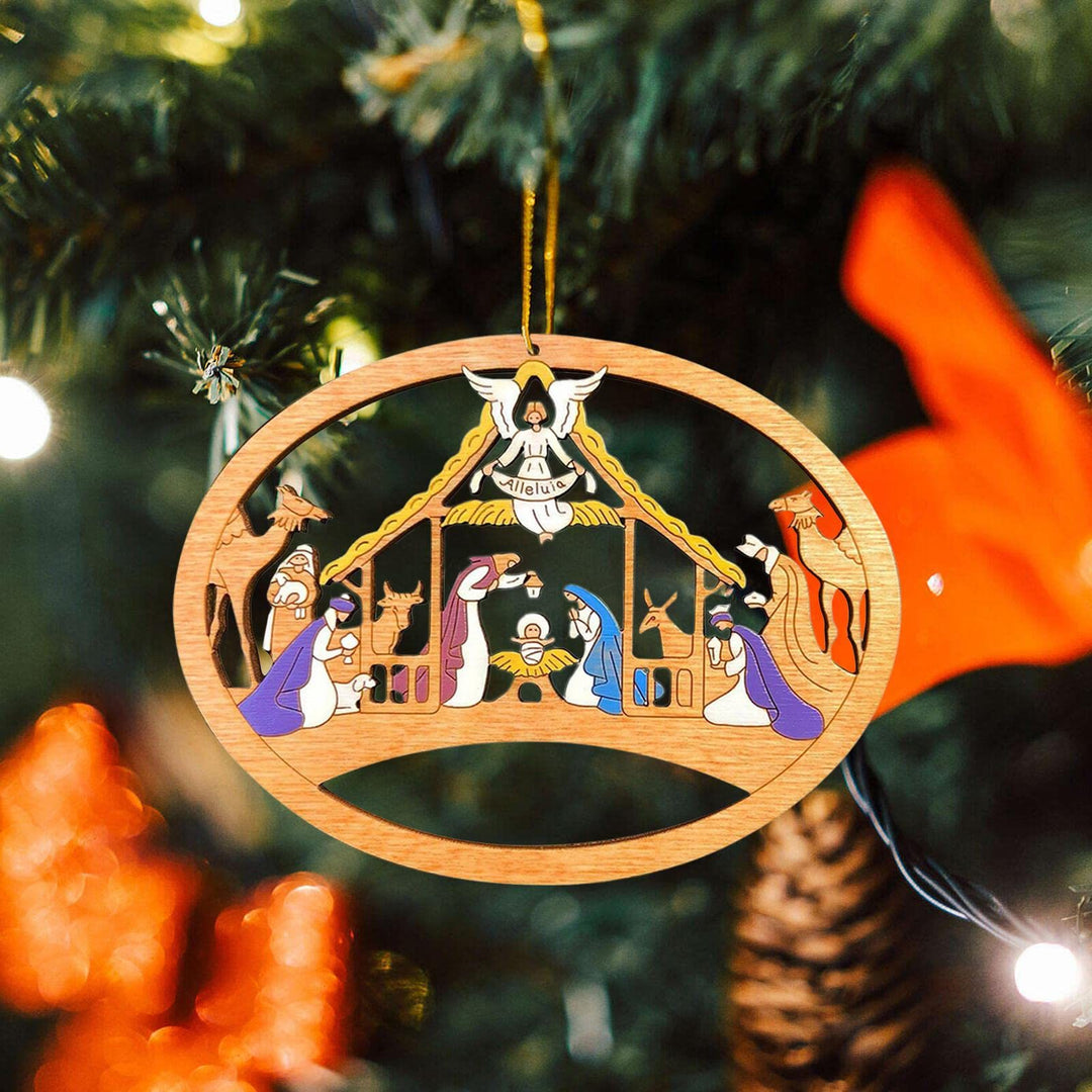 Christianartworkshop Presepe in stile colorato Sacra Famiglia Presepe di Natale Decorazioni da appendere - Presepe - image 0