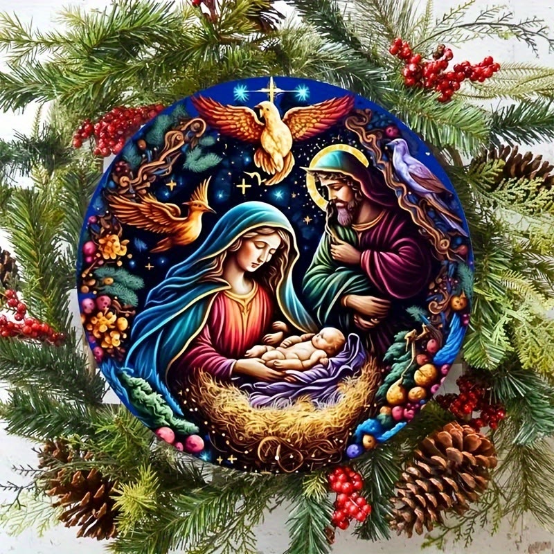 Christianartworkshop Classico stile colorato Presepe Angeli Uccelli Natale Natività Decorazioni da appendere - image 1