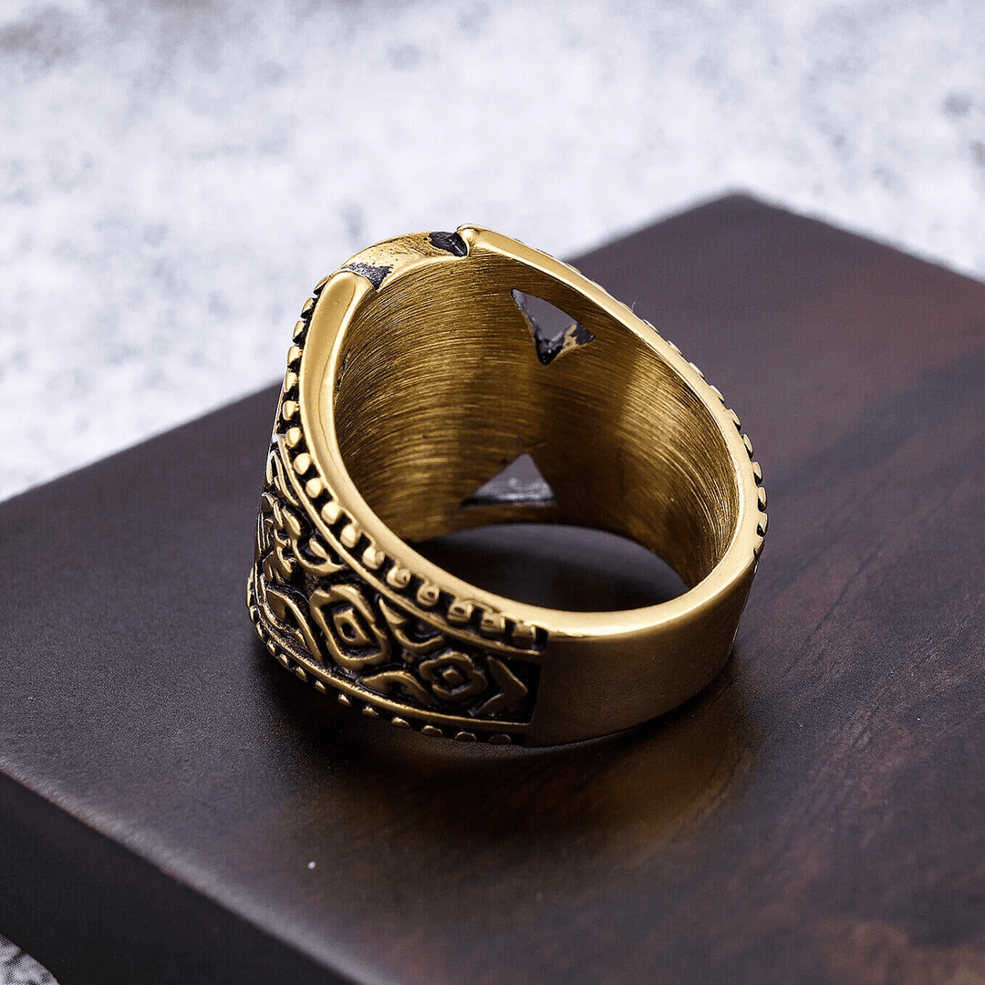 Christianartworkshop Anello in lega con simbolo della croce di Gerusalemme in stile classico e artigianato antico - image 6
