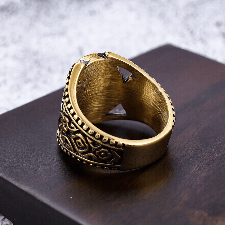 Christianartworkshop Anello in lega con simbolo della croce di Gerusalemme in stile classico e artigianato antico - image 6