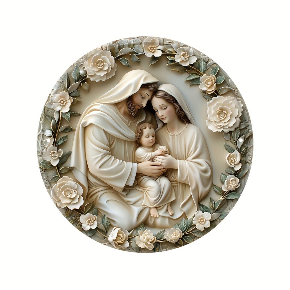Christianartworkshop Stile realistico Scena della Natività Stereo Ghirlanda Floreale Ornamenti da Appendere per la Natività di Natale - image 4