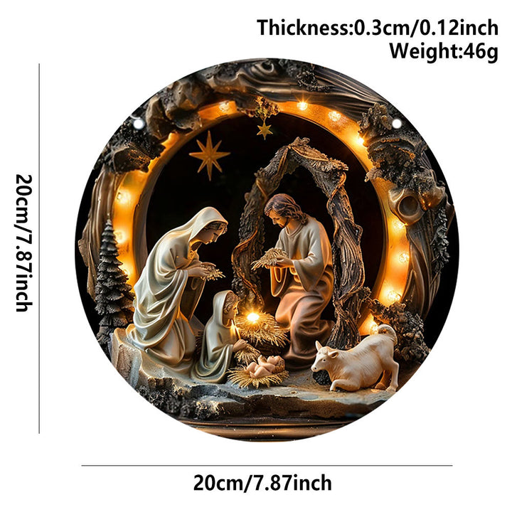 Christianartworkshop Presepe in stile realistico Notte Santa Presepe di Natale in legno Decorazioni da appendere - image 6