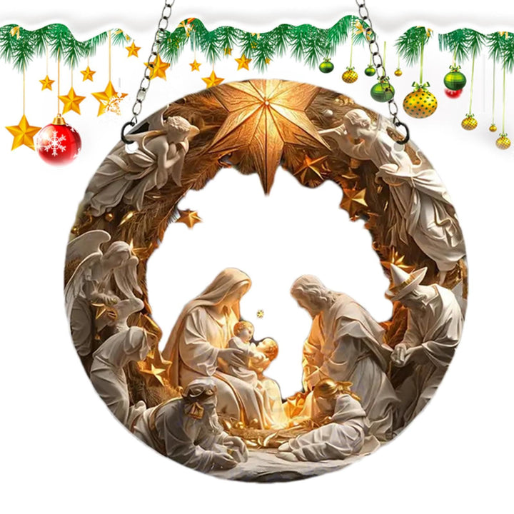 Christianartworkshop Classico stile realistico Presepe Stella splendente Topper Decorazioni natalizie da appendere alla natività - image 4