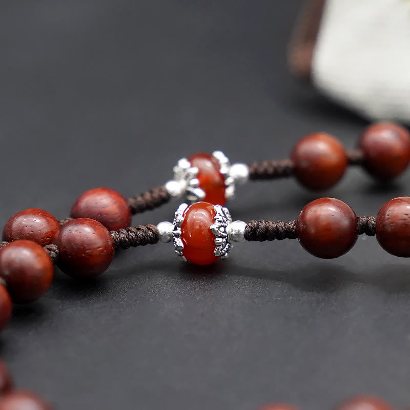 Christianartworkshop Croce di Gesù da 8 mm rotonda in legno di sandalo marrone/nero con cordino in nylon - image 4