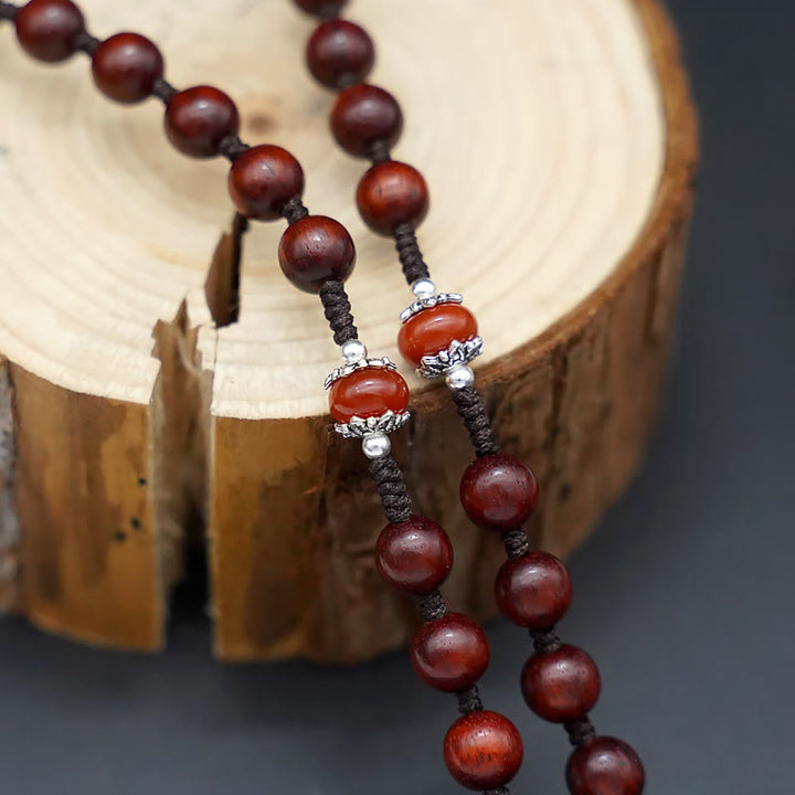 Christianartworkshop Croce di Gesù da 8 mm rotonda in legno di sandalo marrone/nero con cordino in nylon - image 3