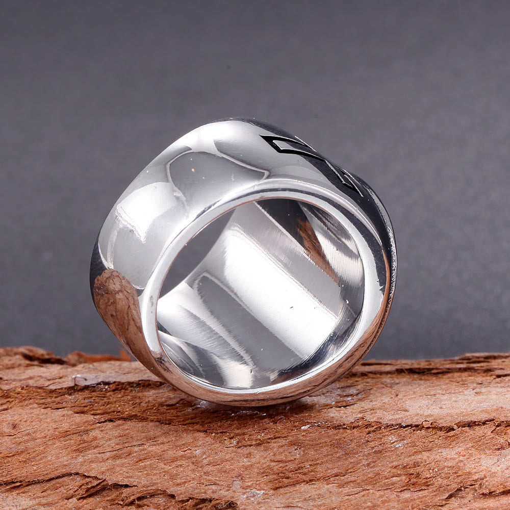 Christianartworkshop Anello classico retrò con simbolo della croce di Gesù e della fede benedetta - image 4