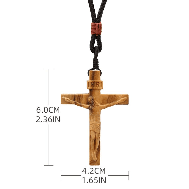 Christianartworkshop LA FEDE COME ARMATURA: Collana in legno con crocifisso di Gesù - image 11