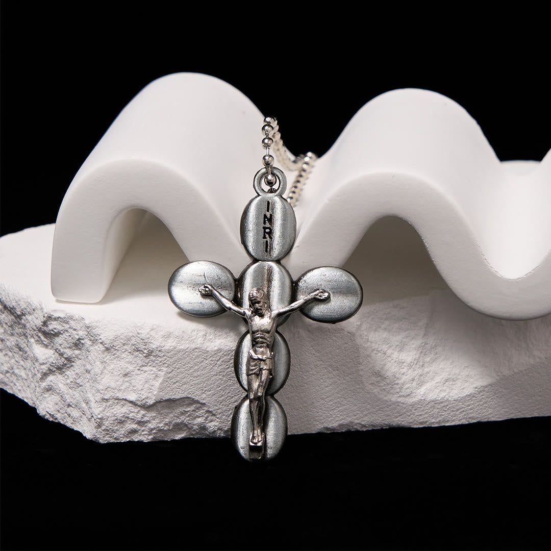 Collana con ciondolo e amuleto religioso protettivo con crocifisso in stile semplice Christianartworkshop - image 7