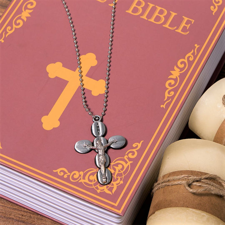 Collana con ciondolo e amuleto religioso protettivo con crocifisso in stile semplice Christianartworkshop - image 13