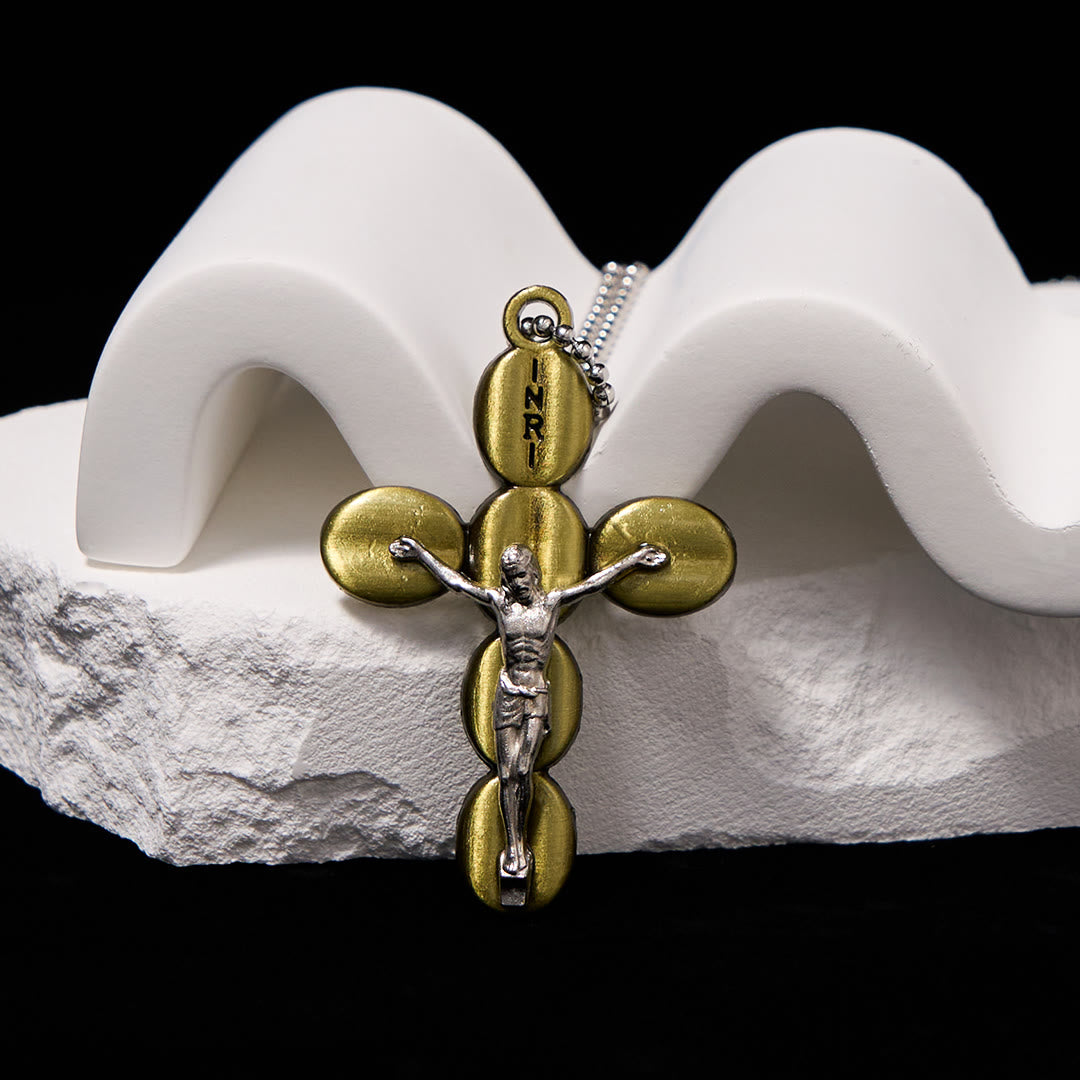 Collana con ciondolo e amuleto religioso protettivo con crocifisso in stile semplice Christianartworkshop - image 6