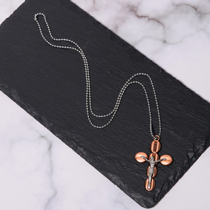 Collana con ciondolo e amuleto religioso protettivo con crocifisso in stile semplice Christianartworkshop - image 14