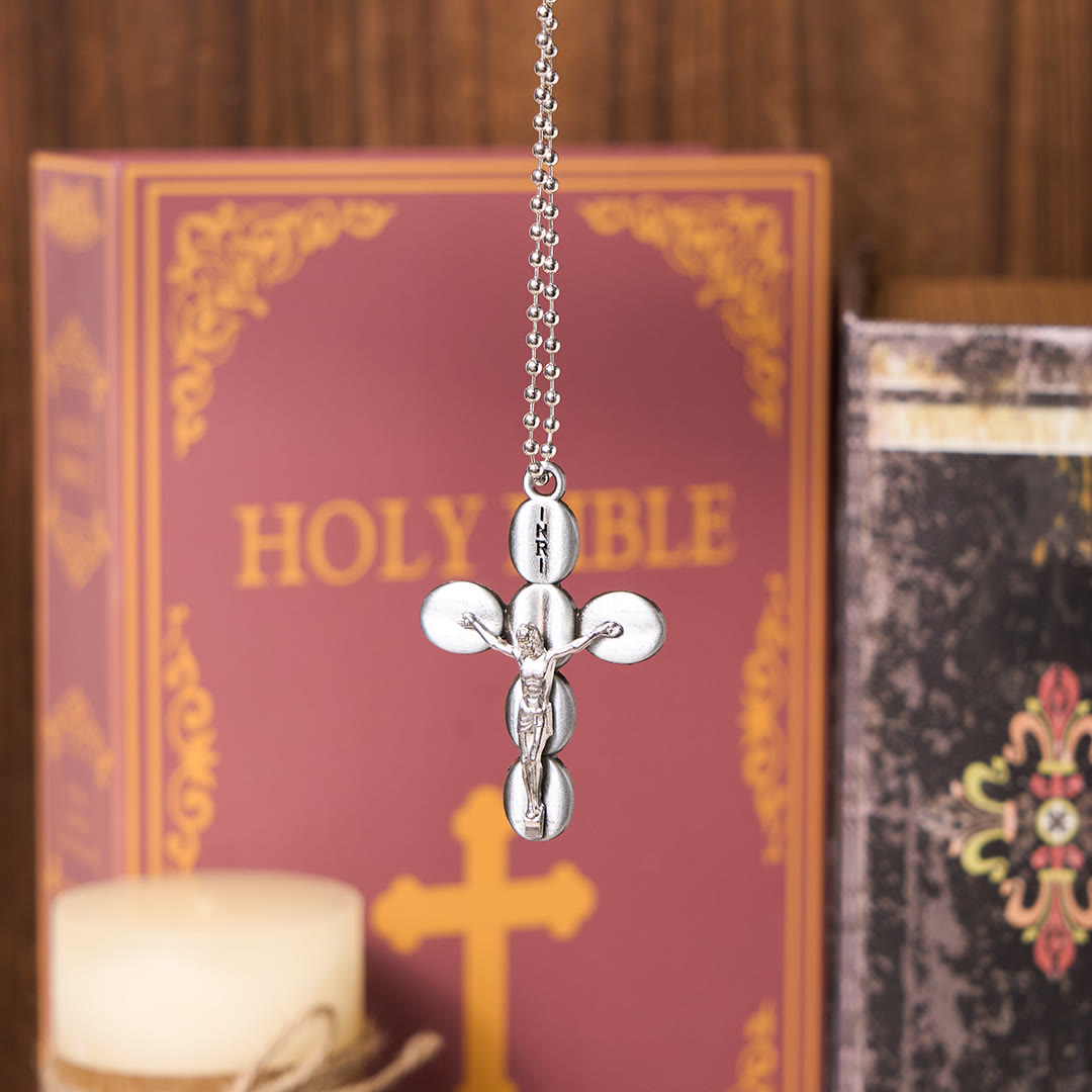 Collana con ciondolo e amuleto religioso protettivo con crocifisso in stile semplice Christianartworkshop - Argento - image 4