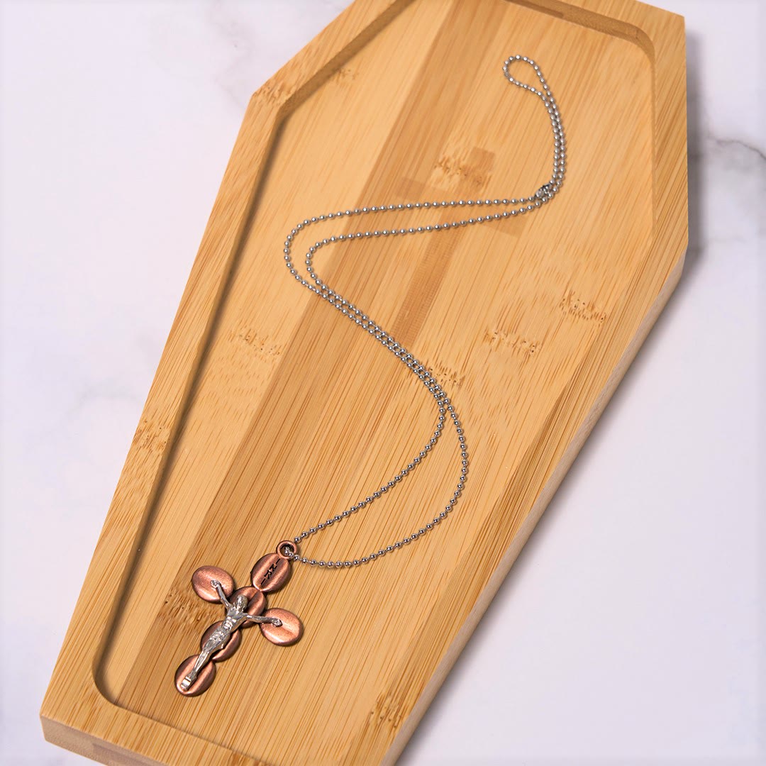 Collana con ciondolo e amuleto religioso protettivo con crocifisso in stile semplice Christianartworkshop - image 8