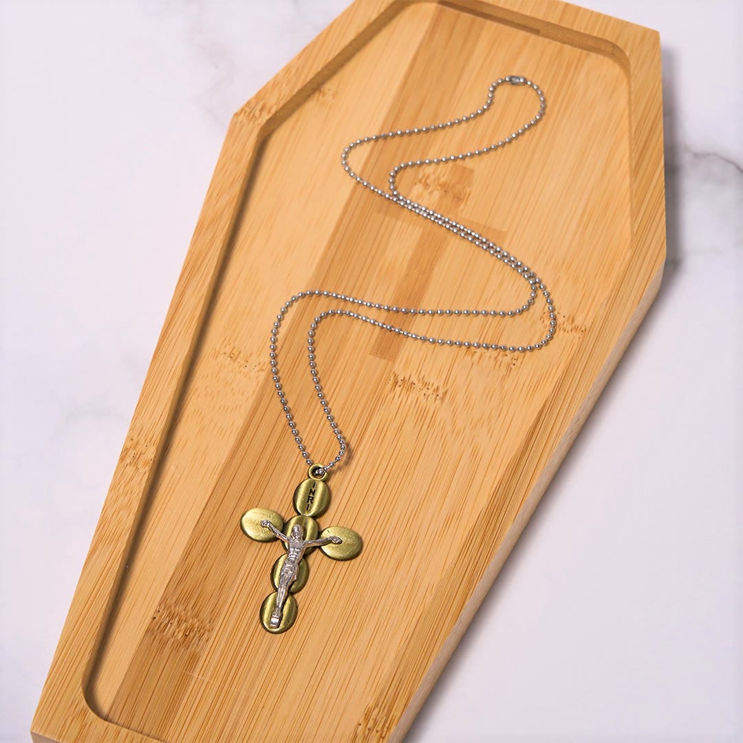 Collana con ciondolo e amuleto religioso protettivo con crocifisso in stile semplice Christianartworkshop - image 9