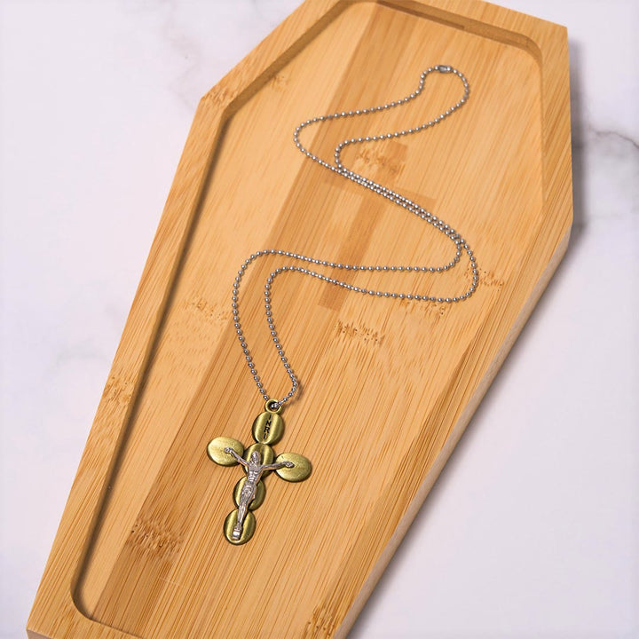 Collana con ciondolo e amuleto religioso protettivo con crocifisso in stile semplice Christianartworkshop - image 9