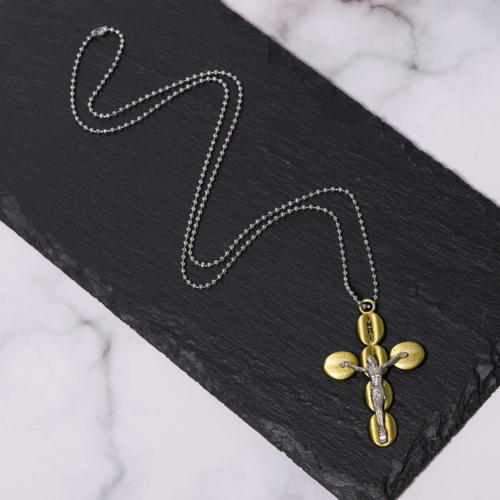 Collana con ciondolo e amuleto religioso protettivo con crocifisso in stile semplice Christianartworkshop - image 15