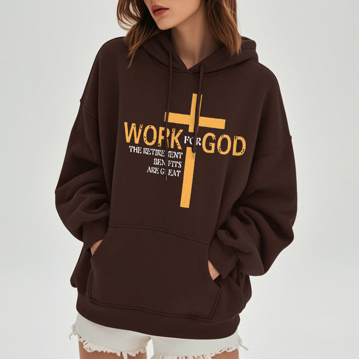 Felpa con cappuccio in poliestere foderata in pile stile classico Christianartworkshop Cross Work For God - image 17