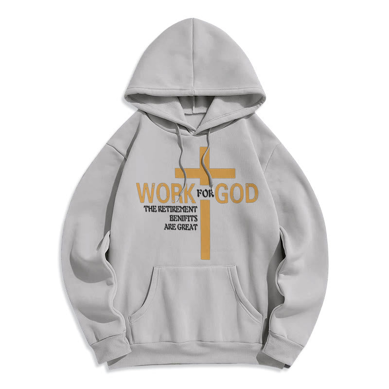 Felpa con cappuccio in poliestere foderata in pile stile classico Christianartworkshop Cross Work For God - Grigio - 2XL - image 30