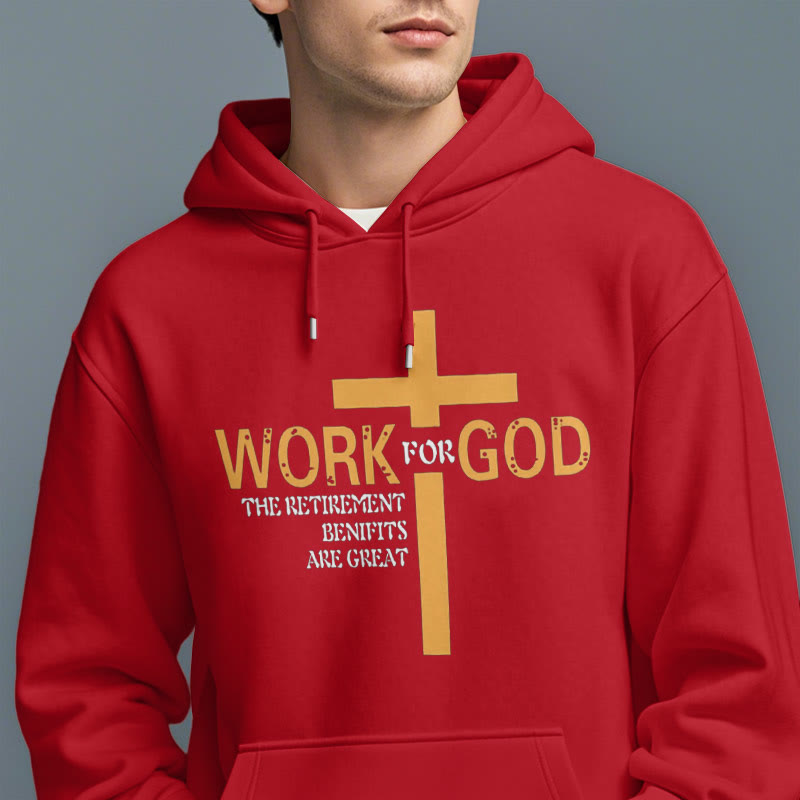 Felpa con cappuccio in poliestere foderata in pile stile classico Christianartworkshop Cross Work For God - image 38