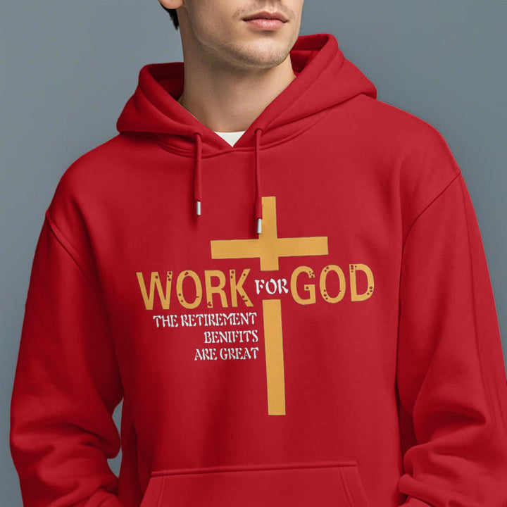 Felpa con cappuccio in poliestere foderata in pile stile classico Christianartworkshop Cross Work For God - image 38