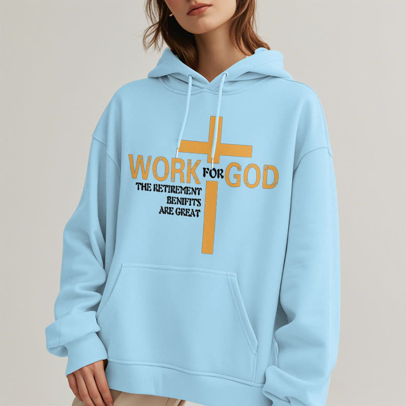 Felpa con cappuccio in poliestere foderata in pile stile classico Christianartworkshop Cross Work For God - image 27