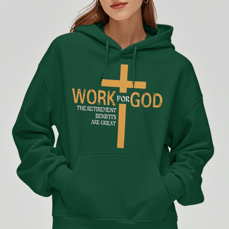 Felpa con cappuccio in poliestere foderata in pile stile classico Christianartworkshop Cross Work For God - image 22