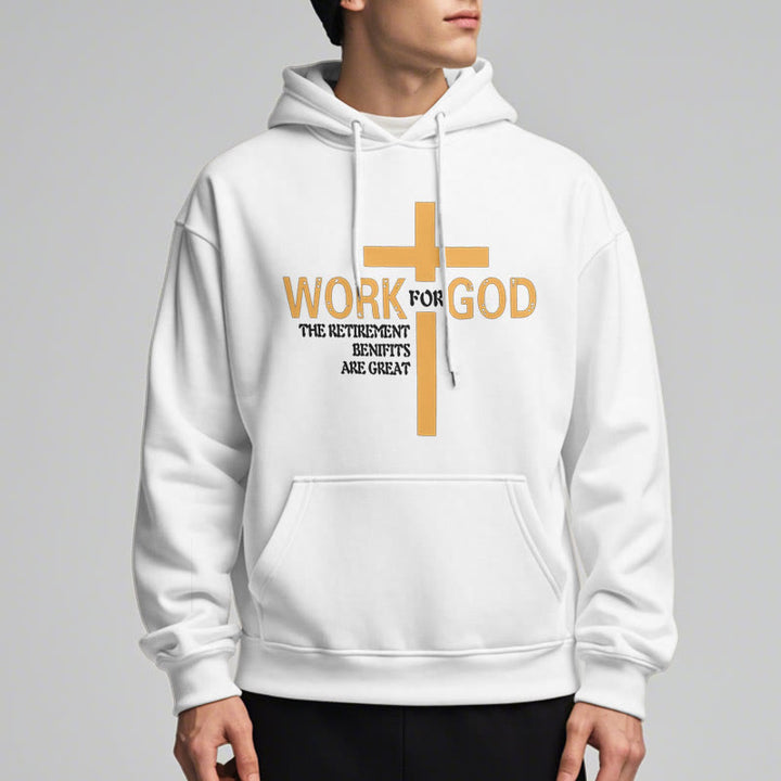 Felpa con cappuccio in poliestere foderata in pile stile classico Christianartworkshop Cross Work For God - image 7