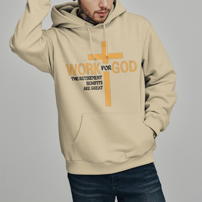 Felpa con cappuccio in poliestere foderata in pile stile classico Christianartworkshop Cross Work For God - image 13