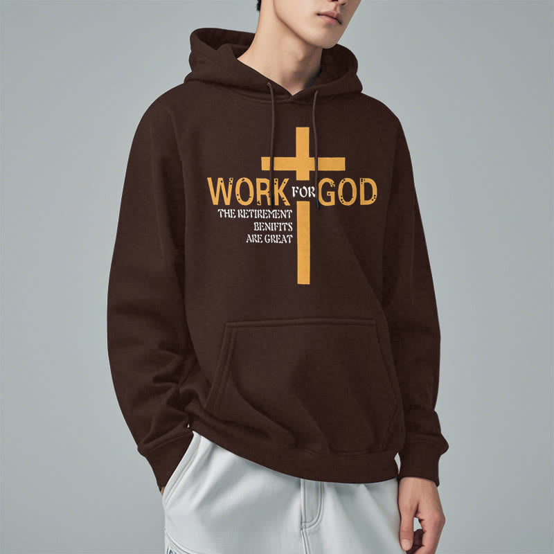 Felpa con cappuccio in poliestere foderata in pile stile classico Christianartworkshop Cross Work For God - image 18