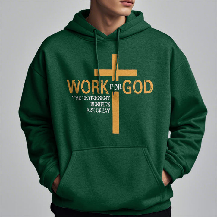 Felpa con cappuccio in poliestere foderata in pile stile classico Christianartworkshop Cross Work For God - image 23